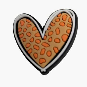 Leopard Heart Shoe Charm Orange Yellow